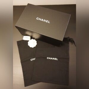 Authentic Chanel Shoe Box & Dust Bag Bundle